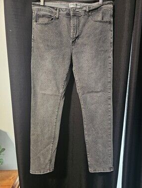 Indigo Wisdom Grey Acid Wash Finish Men's Jeans Size 34